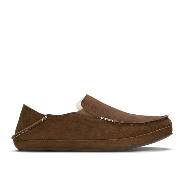 OluKai Women's Nohea Shearling Lined Slipper Winter Shoes Brown Size 9W 🌴 - Picture 3 of 10